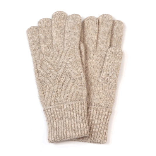 Cable Knit Gloves in Oatmeal