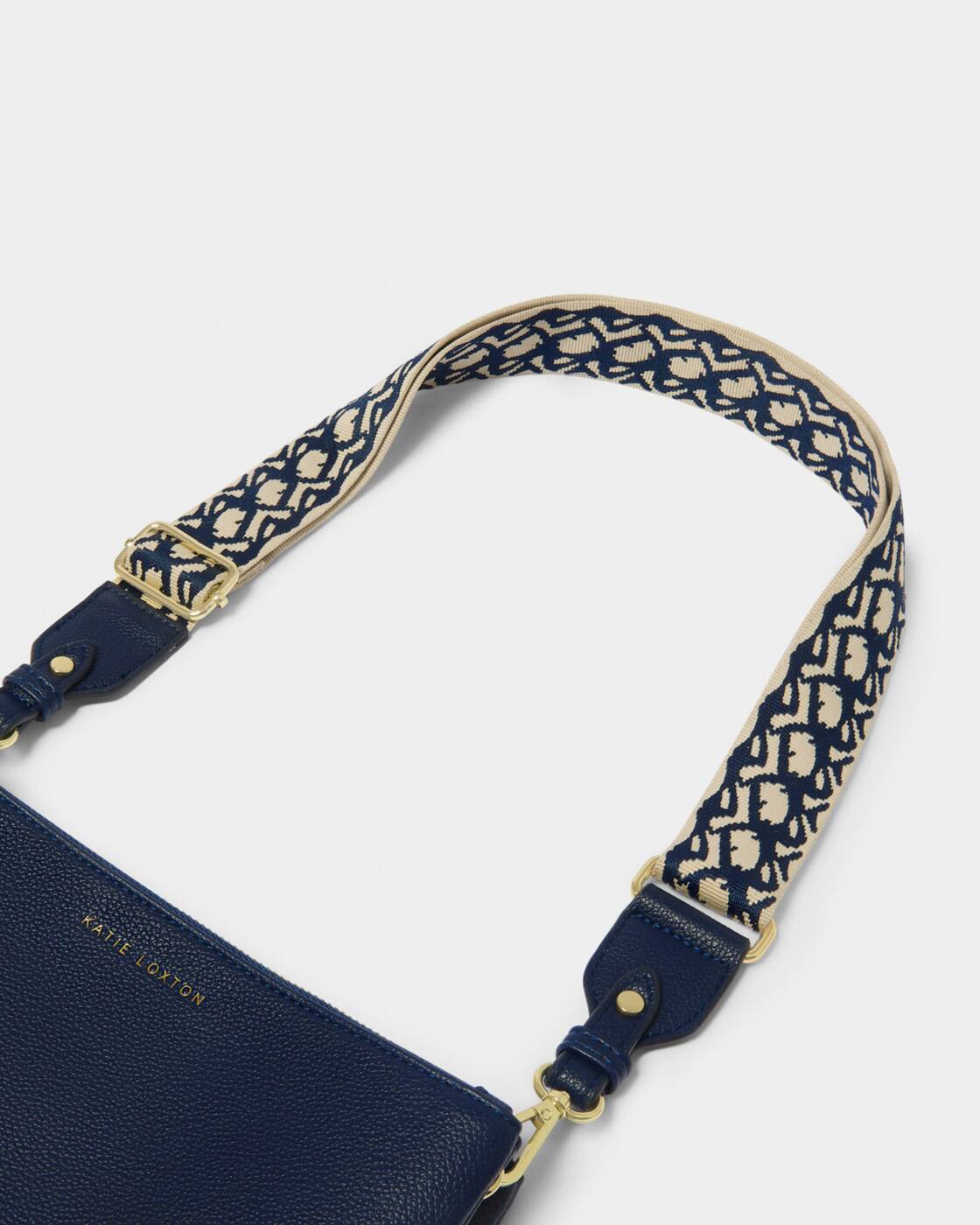 Abstract Canvas Bag Strap in Midnight Blue