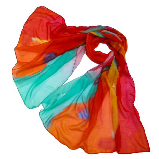 Marble Lightweight Scarf Pink & Red