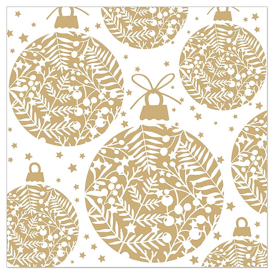 Gold and White Baubles Paper Napkins