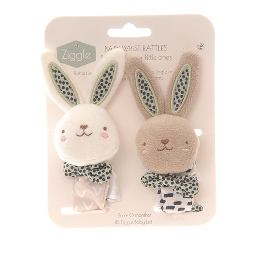 Rabbit Plush Wrist Rattles