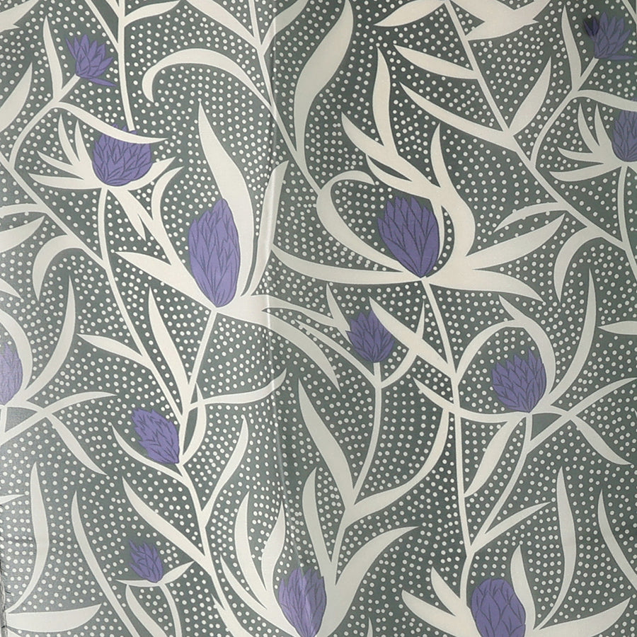 Recycled Grey Mix Silky Dotty Vine Print Scarf