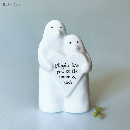 Boxed Porcelain Penguin Couple Flippin Love You