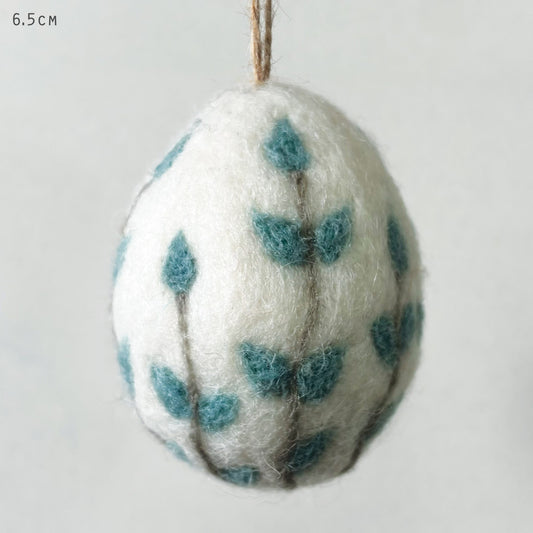 Floral Felt Egg Blue