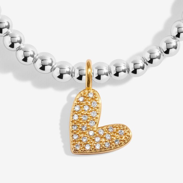 A Little Love You To Bits Bracelet In Silver And Gold Plating