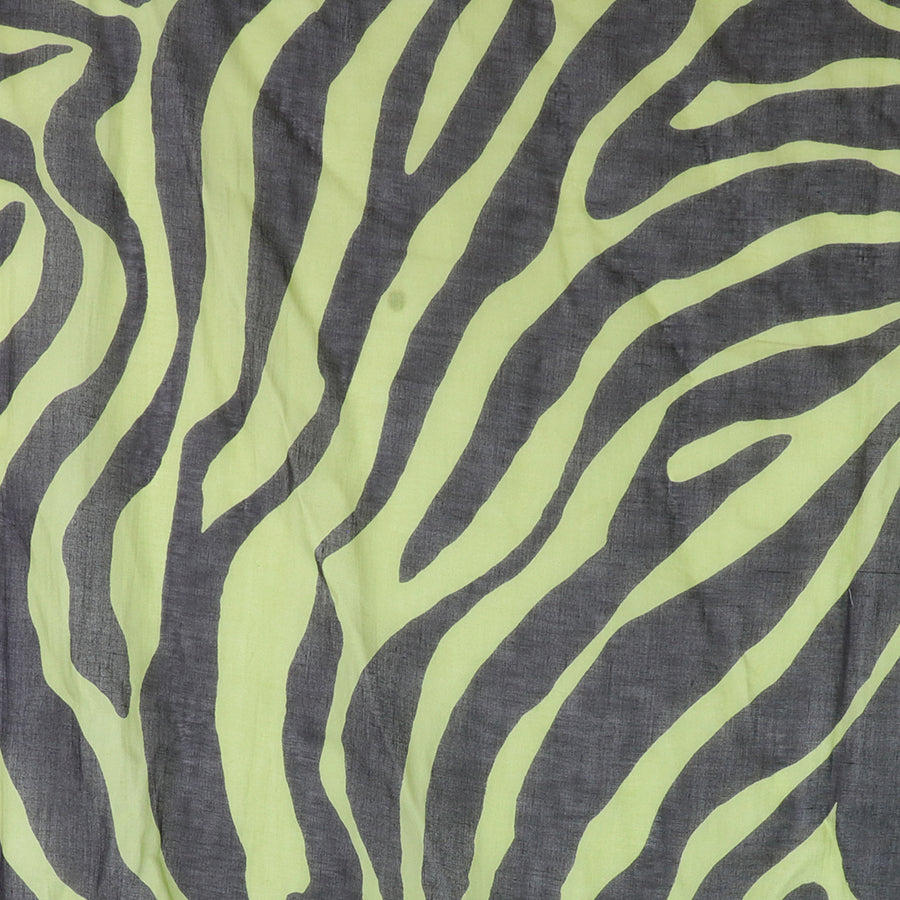 Green & Black Zebra Print Organic Cotton Scarf