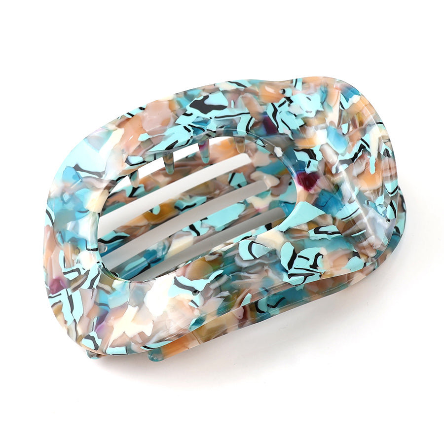 Turquoise Mix Marbled Claw Clip