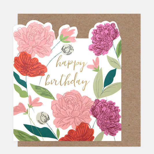 Happy Birthday Floral Greetings Card
