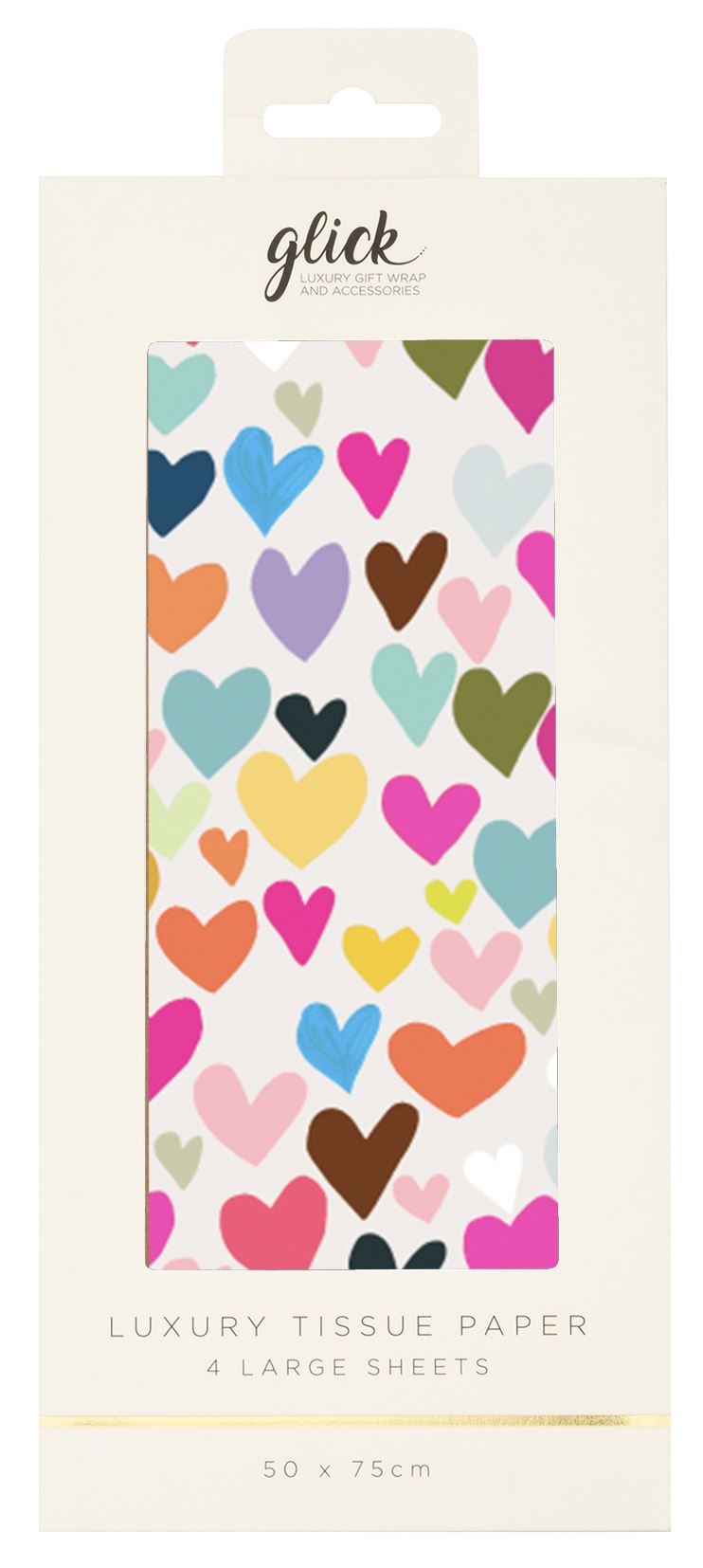 Multicoloured Hearts Tissue Pack