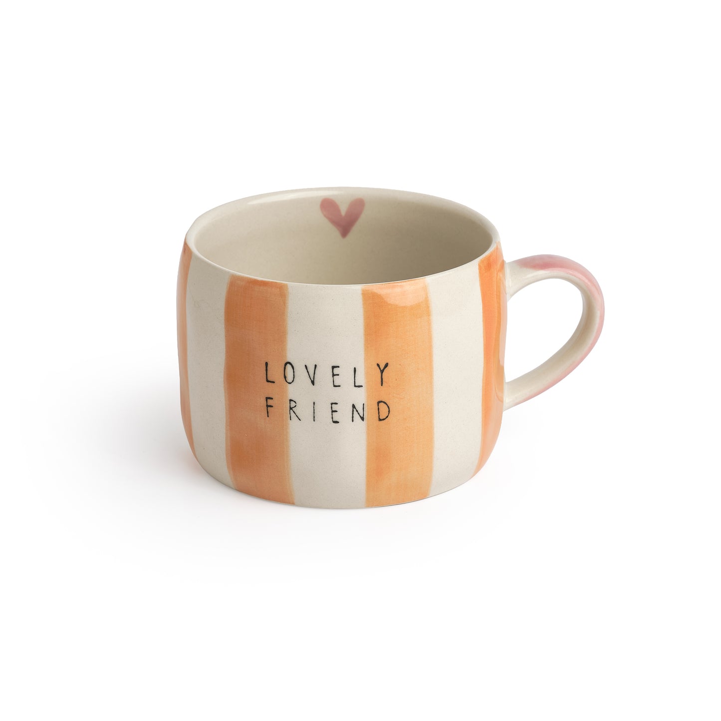 Lovely Friend Striped Stoneware Mug