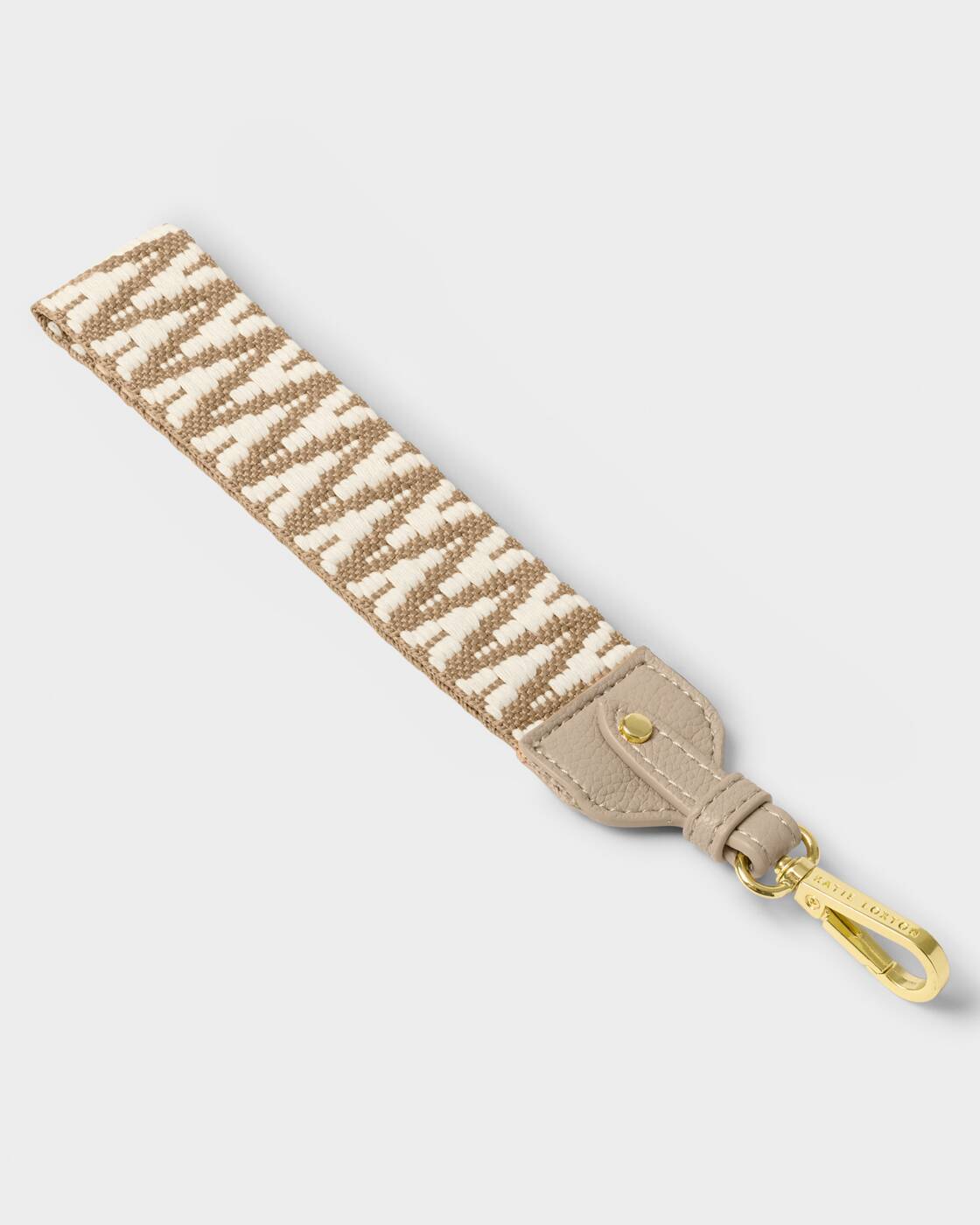 Zig Zag Canvas Wrist Strap In Taupe