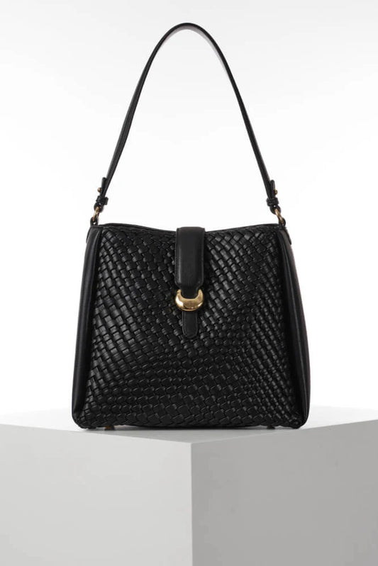 Luella Grey Flora Black Weave Hobo Bag