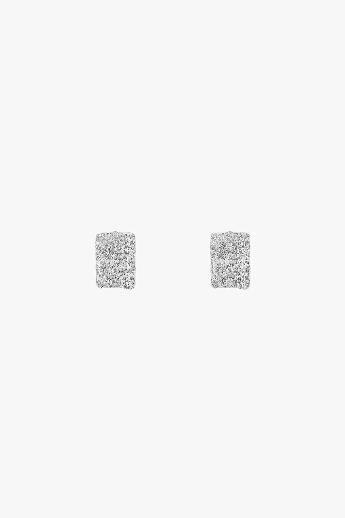 Cascade Oblong Stud Earrings Silver