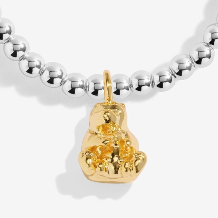 A Little Mama Bear Bracelet In Silver And Gold Plating