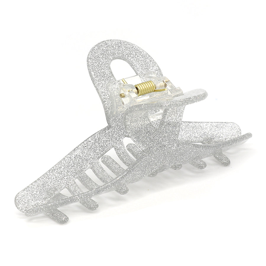 Silver Glitter Claw Clip