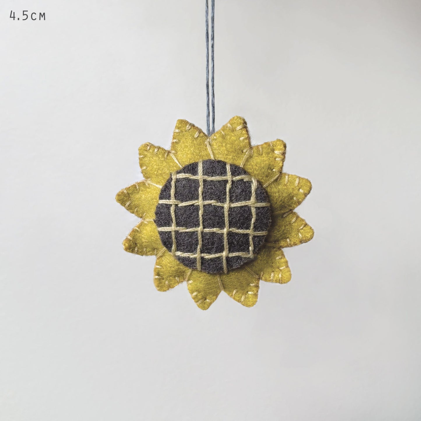 Embroidered Felt Flower Yellow