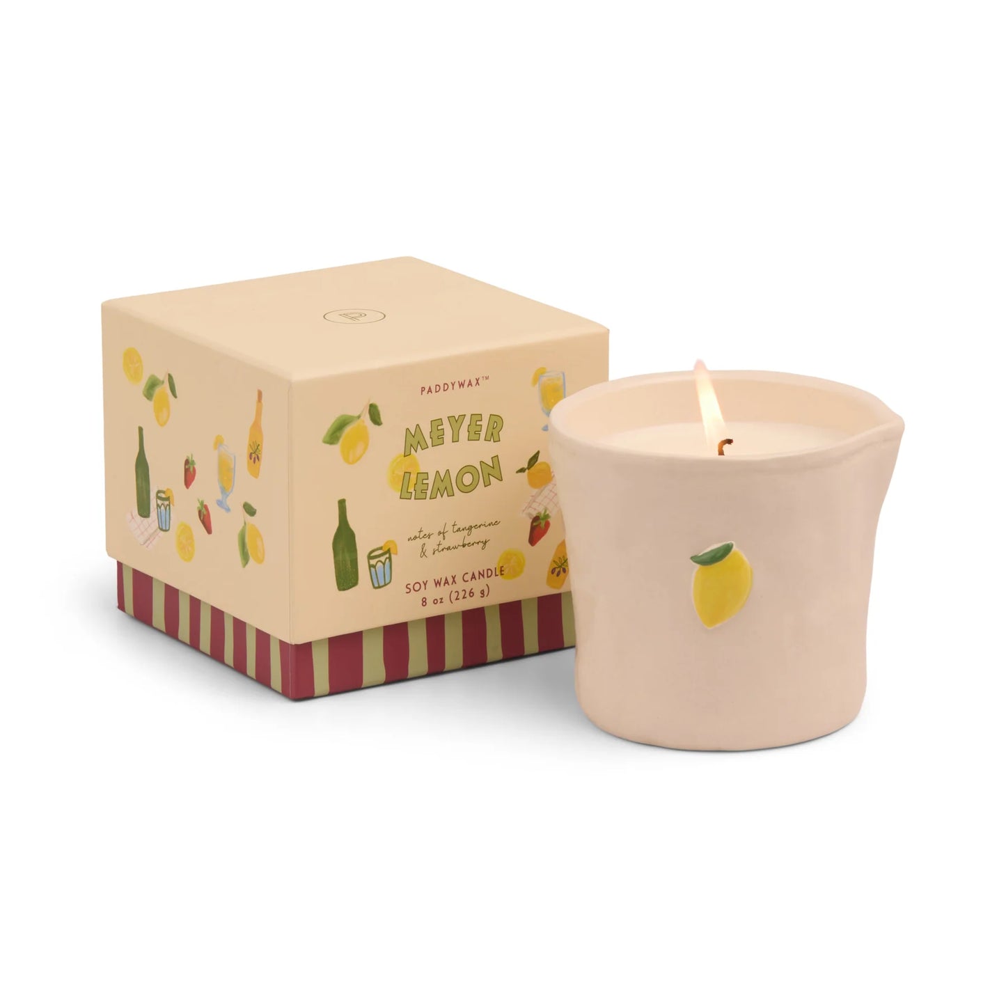 Lemon Embossed Ceramic Candle