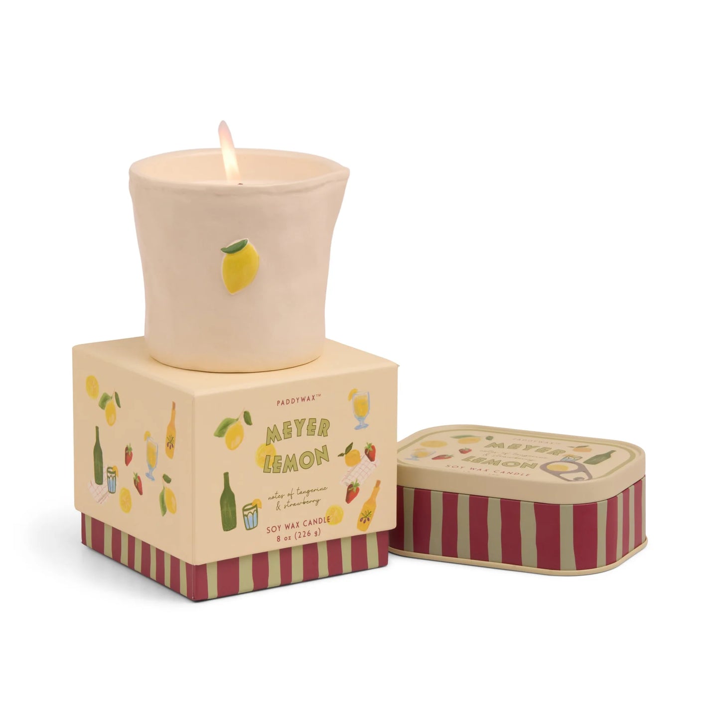 Lemon Embossed Ceramic Candle