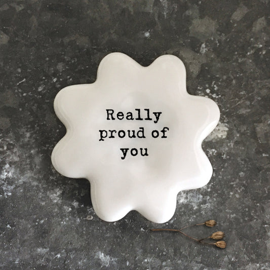 Tiny Porcelain Flower Token Really Proud Of You