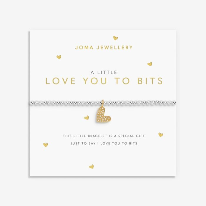 A Little Love You To Bits Bracelet In Silver And Gold Plating