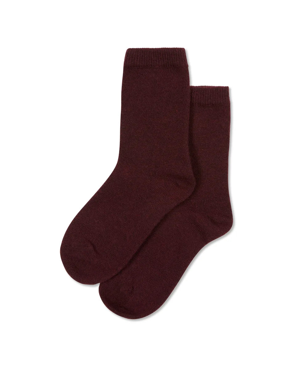 Cosy Cashmere Short Socks Merlot