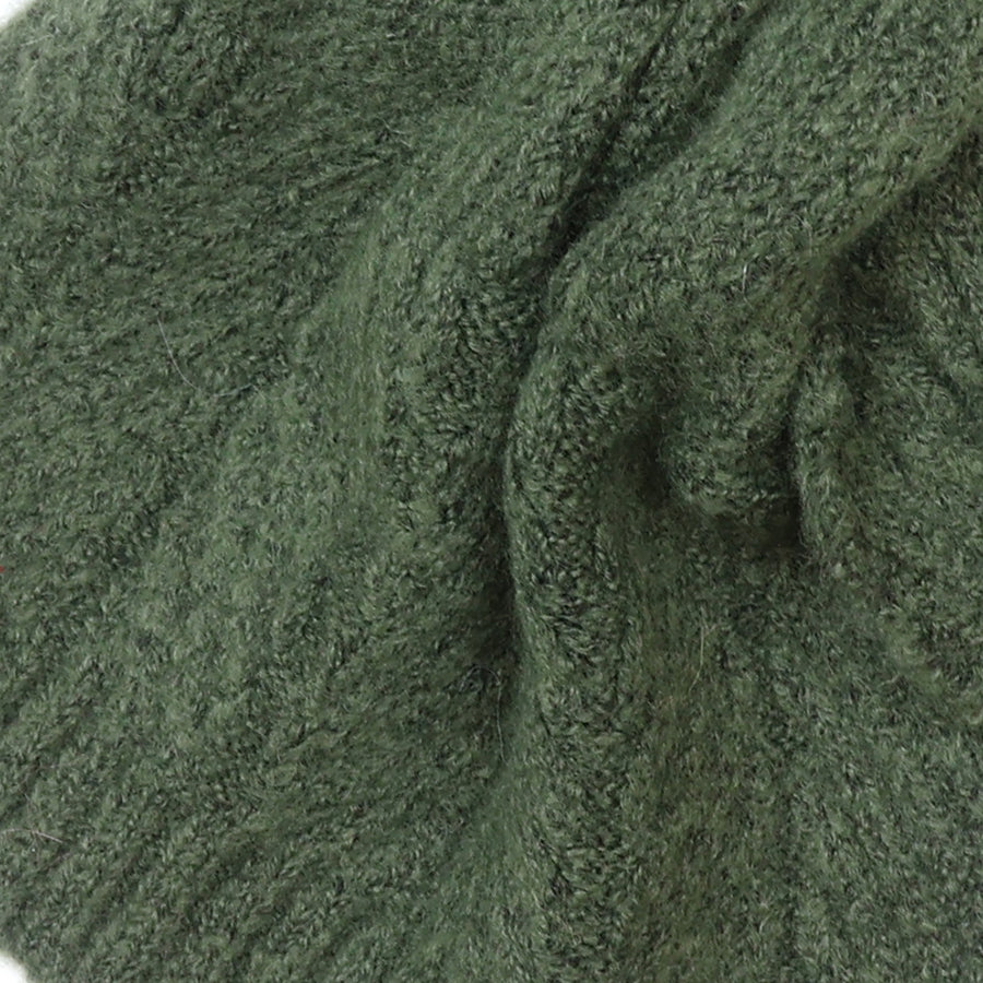 Herringbone Pull Through Scarf Moss Green