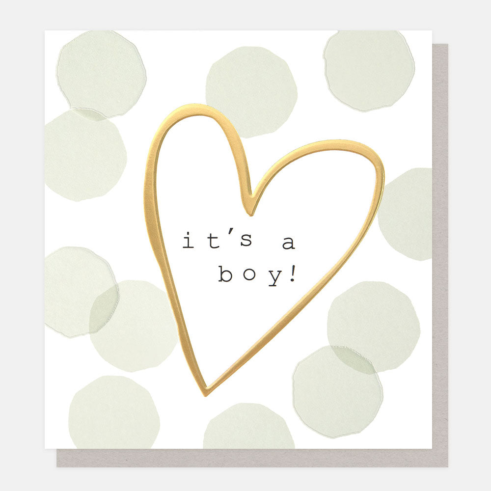 It’s A Boy Confetti Heart Greetings Card
