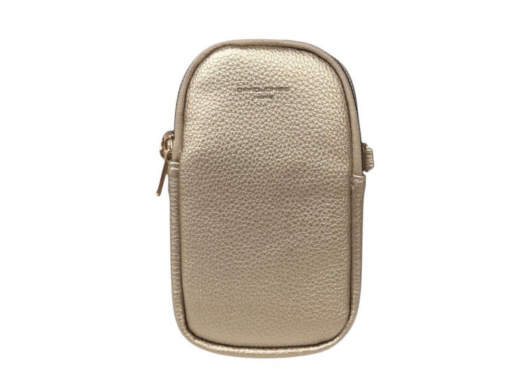 Crossbody Double Zip Phone Bag Gold