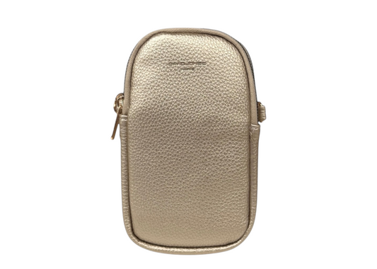 Crossbody Double Zip Phone Bag Gold