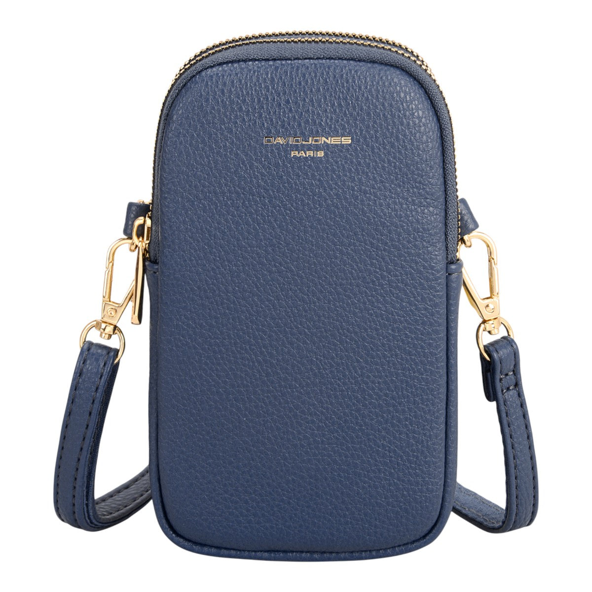 Crossbody Double Zip Phone Bag Navy
