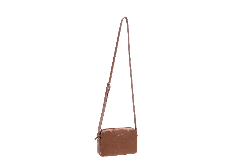 David Jones Double Zip Crossbody Bag Red Mud