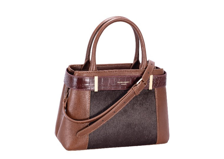 David Jones Faux Pony Skin Twin Handle Top Bag