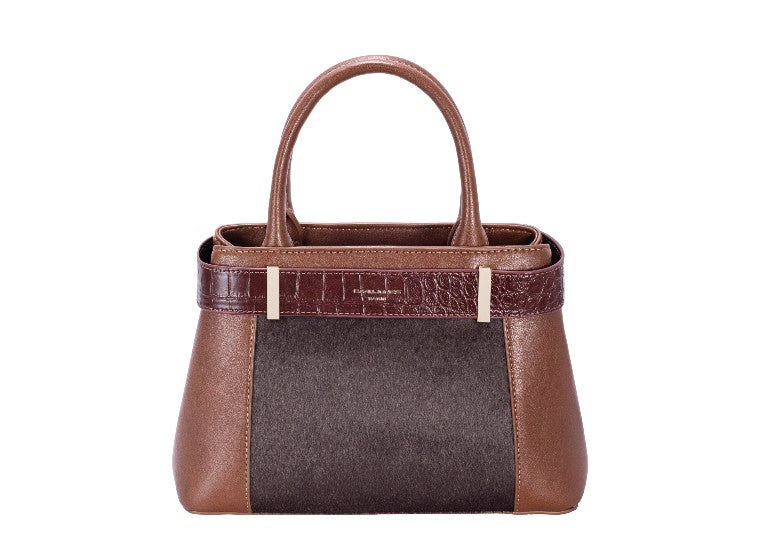 David Jones Faux Pony Skin Twin Handle Top Bag