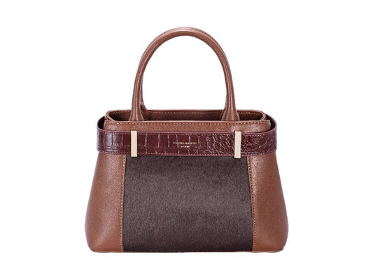 David Jones Faux Pony Skin Twin Handle Top Bag