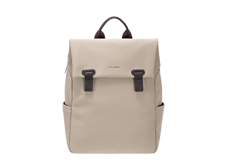 David Jones Dark Taupe Flap Backpack