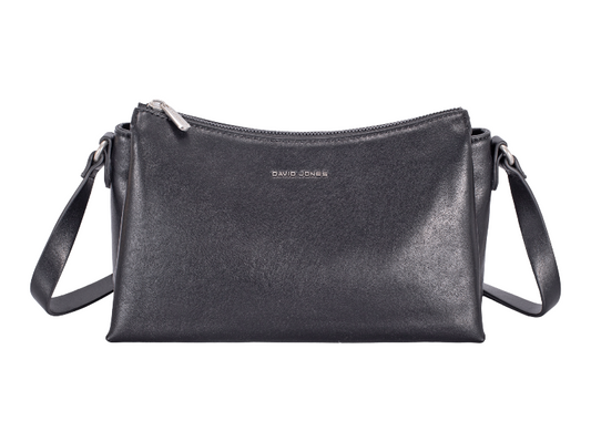 David Jones Triple Gusset Shoulder Bag Black