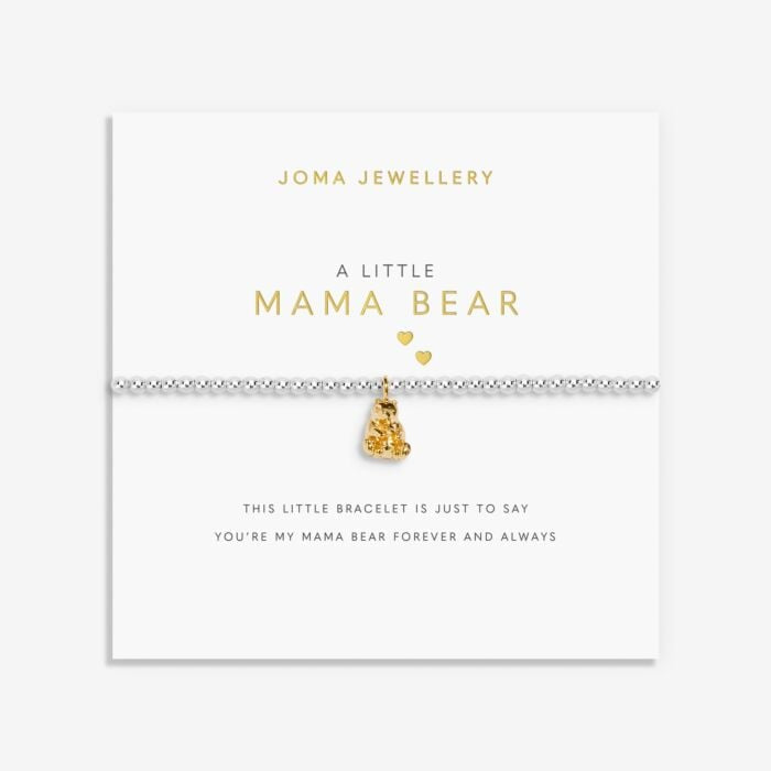 A Little Mama Bear Bracelet In Silver And Gold Plating
