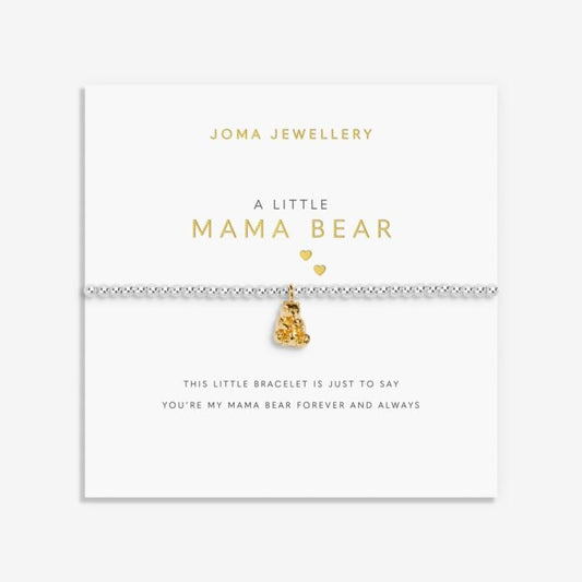 A Little Mama Bear Bracelet In Silver And Gold Plating