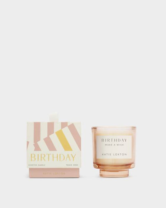 Katie Loxton Sentiment Candle ‘Birthday’ Peach Rose & Sweet Mandarin