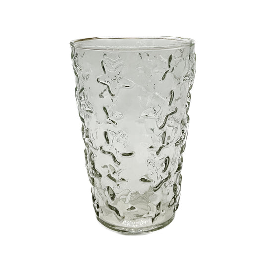 Star Embossed Glass Small Vase