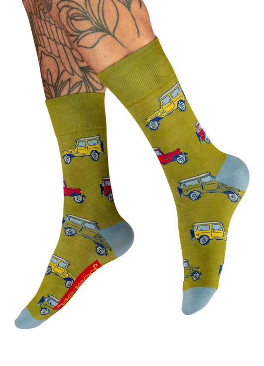 Men’s Vintage Land Rover Socks- Fern