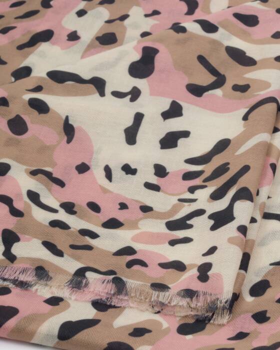 Katie Loxton Tortoiseshell Print Scarf in Taupe, Pink & Brown