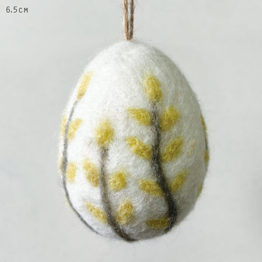 Floral Felt Egg Yellow
