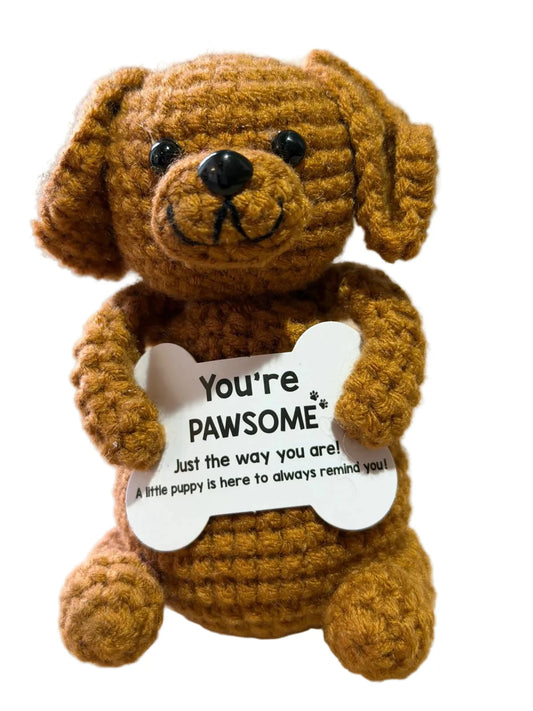 Knitted Positive Happy Puppy
