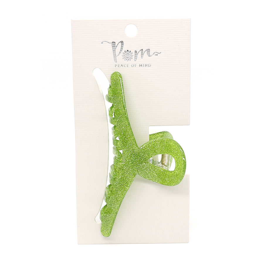 Lime Glitter Claw Clip