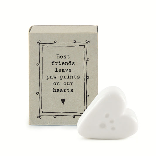 Paw Prints Matchbox Heart