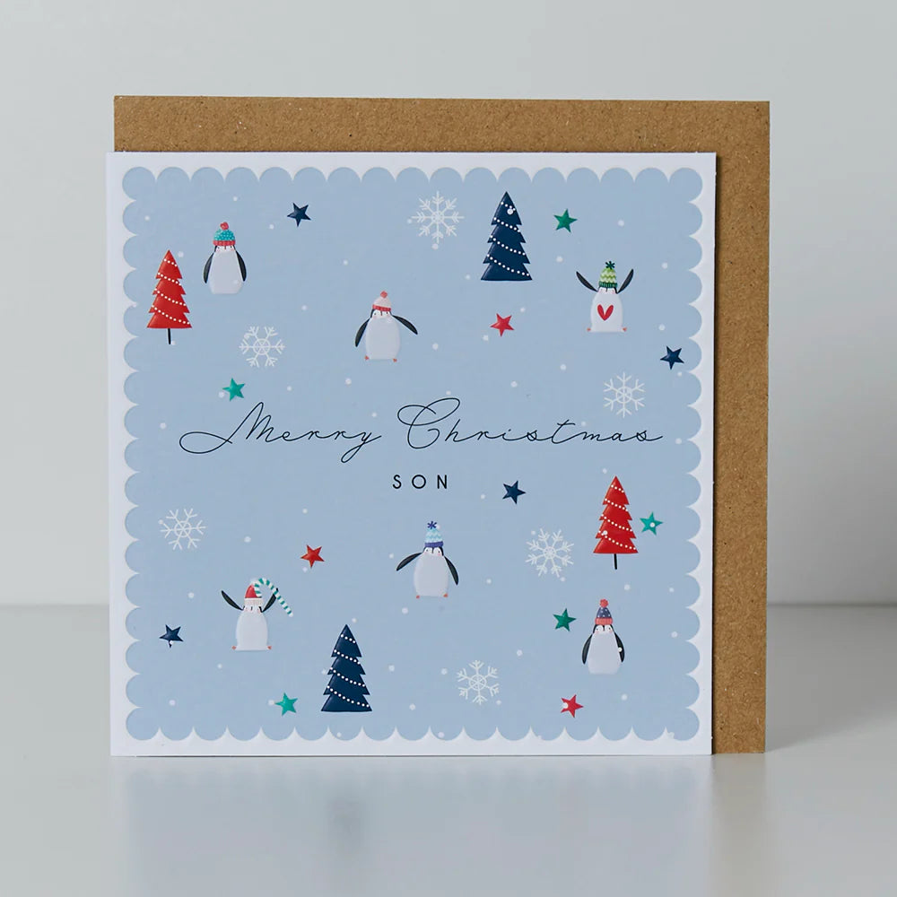 Son Penguin Christmas Greetings Card