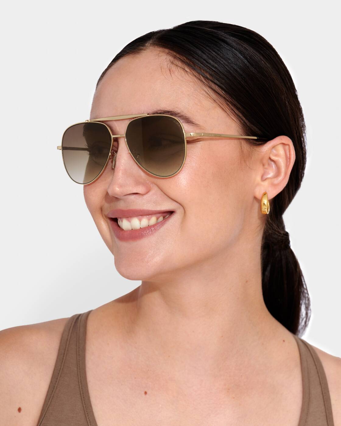 Katie Loxton Bali Aviator Sunglasses in Gold Metal