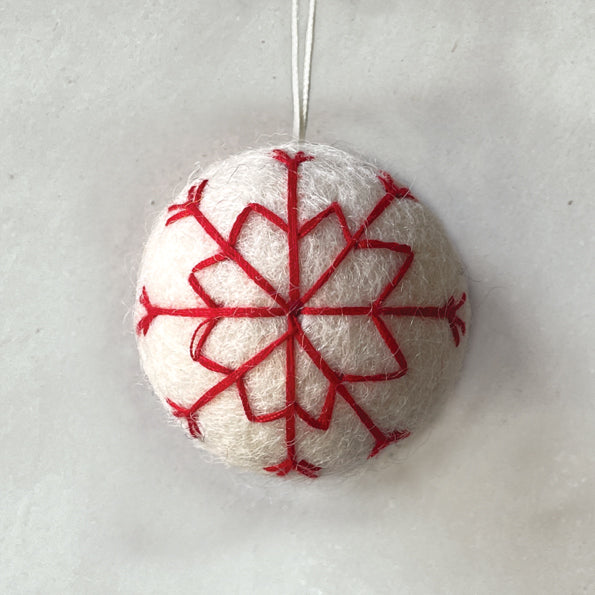 Red Felt Hanging Bauble