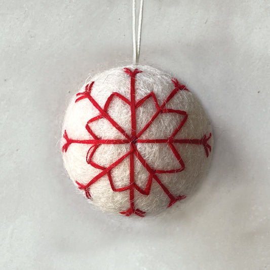Red Felt Hanging Bauble